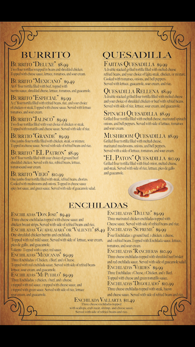 Menu El Patron Authentic Mexican Cuisine #1-1